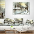 thumbnail image 4 of Designart White Bridge Over River - Landscape Printed Throw Pillow - 18x18, 4 of 5