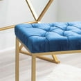 thumbnail image 7 of Pemberly Row Modern Metal Upholstered Velvet Bench in Navy and Gold, 7 of 7
