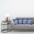thumbnail image 3 of Ambesonne City Throw Pillow Cover 4 Pack, Resort Casinos on Shore, 16", Violet Blue Pink Yellow, 3 of 7