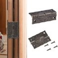 thumbnail image 3 of 2 Antique Hasps For Latch 4 Hinges 28 Screws For Butterfly Engraved Style Cases, 3 of 5