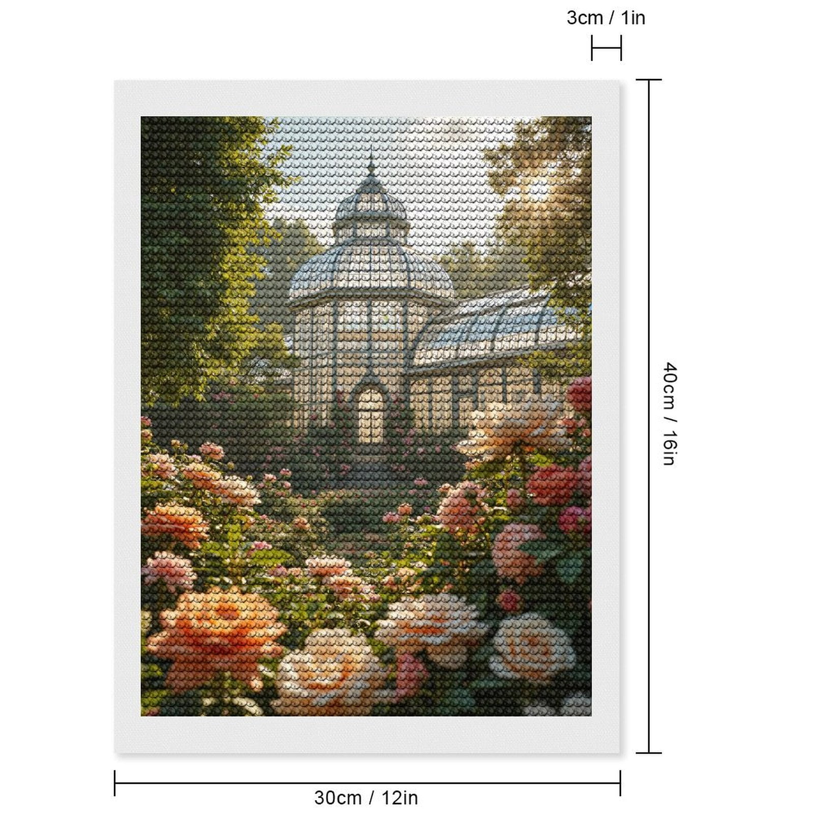 Diamond Art Kits for Adults, Victorian Glasshouse Rose Garden 5D Diamond Painting Kits for Adults Beginners, DIY Full Drill Diamond Painting, Gem Art and Crafts 12x16