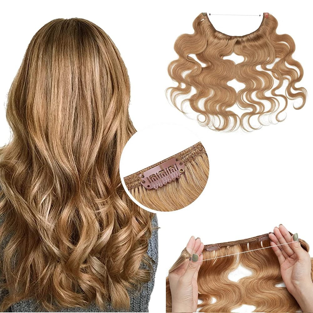 BalyFovin Wire Hair Extensions Invisible Serect Fish Line Hairpiece