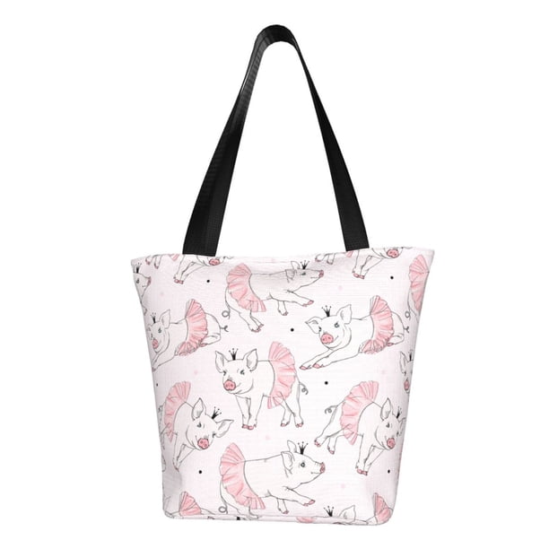 Easygdp Cute Piggy Ballerina Bolso de Hombro para Mujer, Bolso Bandolera y Cartera de Mano Elegante para Uso Diario