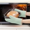 thumbnail image 5 of Unique Bargains 2pcs Silicone Heat-Resistant and Waterproof Oven Mitts Green 10.8" x 8.1", 5 of 7