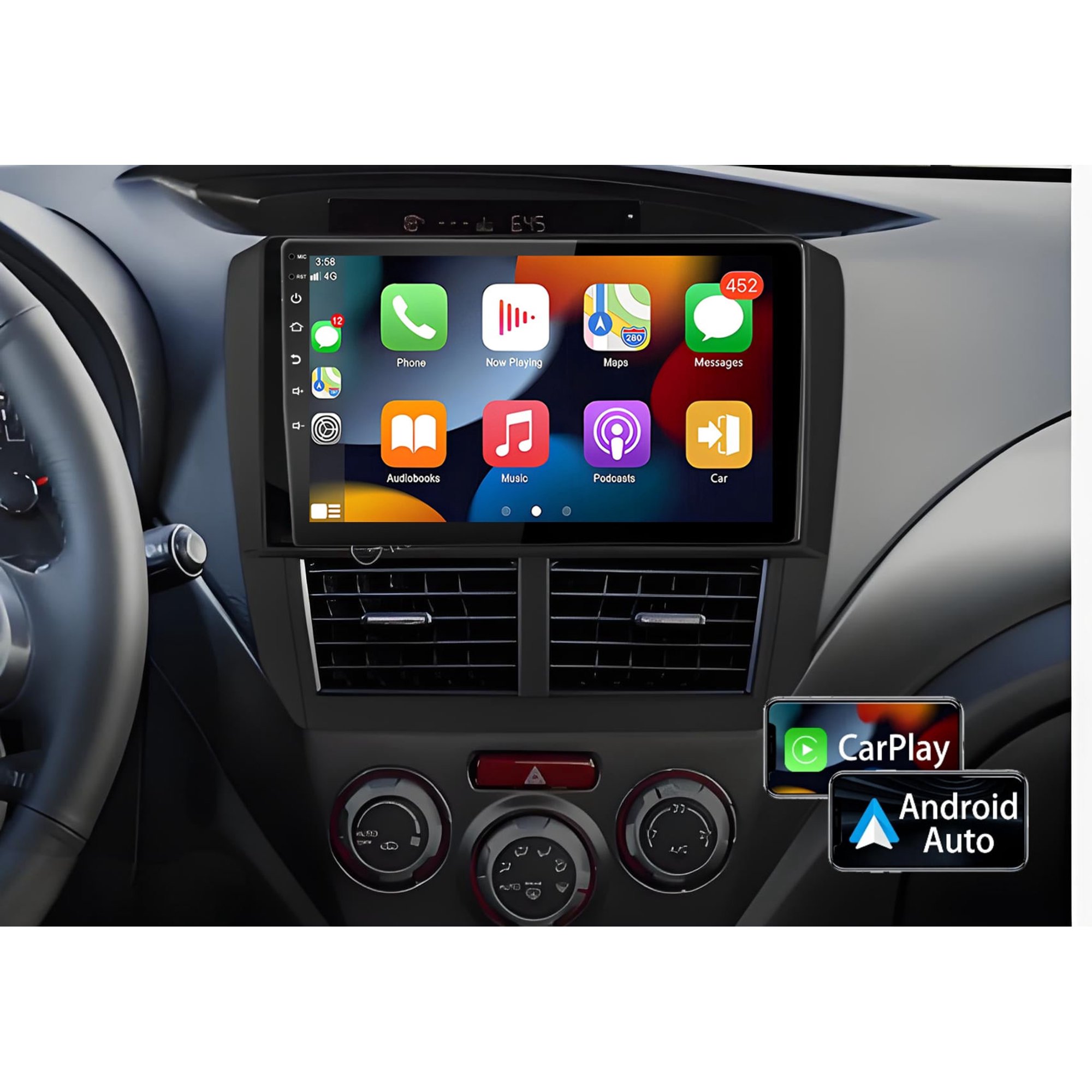 Corfhy Android Car Stereo for Subaru Forester 2008-2014 10.1 inch Touchscreen Fit for Carplay&Android Auto with Bluetooth GPS Navigation Mirror Link WiFi FM, 4+64G