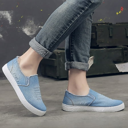 

ZTTD Men s New Spring and Autumn Fisherman s Shoes Canvas Thick Soled Denim Slip On Shoes