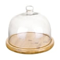 thumbnail image 3 of Abbracc Bamboo Cake Stand with Dome Cake Serving Tray for Party Restaurants Birthday Small, 3 of 9