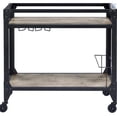 thumbnail image 2 of Charcoal and Rustic Oak Serving Cart with Caster Wheels for Flexible Serving, 2 of 3