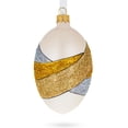 thumbnail image 2 of Louis-Francois Designer Jeweled Trinity Band Glass Egg Christmas Ornament 4 Inches, 2 of 5