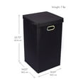 thumbnail image 5 of BirdRock Home Single Linen Laundry Hamper with Lid and Removable Liner - Black, 5 of 5