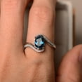 thumbnail image 4 of London blue topaz ring, oval cut ring, engagement ring, sterling silver, 4 of 4