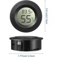 thumbnail image 2 of 8 piezas mini higrómetro termómetro redondo digital medidor de humedad pantalla LCD interior exterior higrómetro termómetro para invernadero hogar cocina (negro, 2 of 5