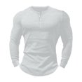 thumbnail image 5 of XDZJLR Men T Shirts Casual Short Sleeved Button Button Placket V Neck Tops, 5 of 5