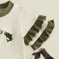 thumbnail image 7 of Xyant Toddler Baby Girl Summer Outfit Deer Duck Hunting Short Sleeve T-Shirt Tops Camouflage Flare Pants Infant Spring 2Pcs Clothes Set (Green,3-4 Years), 7 of 7