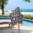 thumbnail image 3 of Yayeee Kids Hooded Towel with Hand Pockets Beach Soft Absorbent Bath Wrap 50 x 23.5 inch, Christmas Splendor, 3 of 5