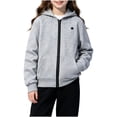 thumbnail image 5 of Kids Heated Hoodie Sweatshirts Boys Girls 7 Heating Zones Zip-Up Fleece Lined Electric Hooded Jackets Cold Weather Gray, 5 Y, 5 of 7