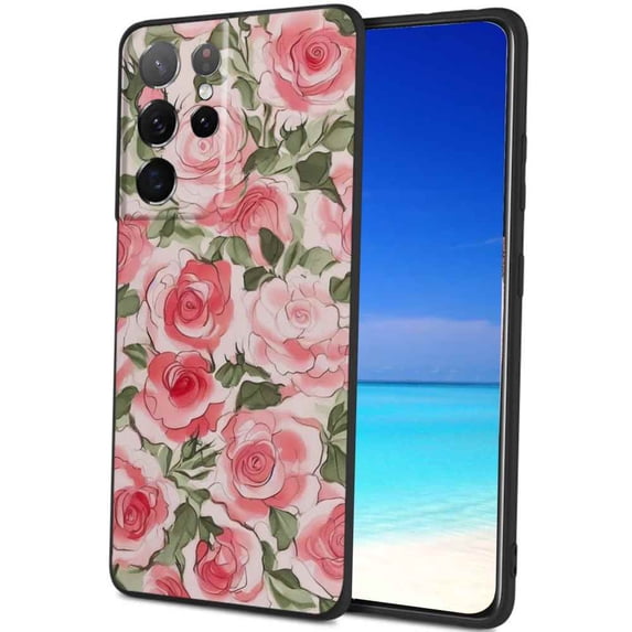 Compatible with Samsung Galaxy S22 Ultra Phone Case, Roses-315 Case Silicone Protective for Teen Girl Boy Case for Samsung Galaxy S22 Ultra