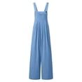 thumbnail image 4 of NordicNest Cotton Linen Overalls for Girls – Casual Mid Waist Denim Trousers with Suspenders, Breathable Spring Summer Pants Kids 4-15Y, 4 of 5