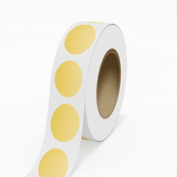 JAM Paper Standard Label Rolls, Oval, 2 x 3, Gold Matte Foil, 125 Labels/Roll