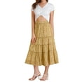 thumbnail image 2 of MODA NOVA Juniors Floral Print Elastic Waist Ruffle Maxi Tiered Skirt, 2 of 5