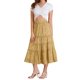 thumbnail image 2 of Falda Floral A-line Larga con Volantes Boho de Chiffón Midi para Mujeres INSPIRE CHIC L Amarillo, 2 of 7