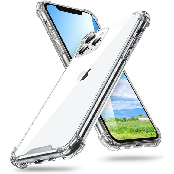 Transparent Case for Apple iPhone 11 Pro Max, Shockproof Clear Case with Transparent Bumper Cover Clear Case for Apple iPhone 11 Pro Max