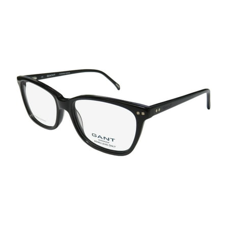 Acetate Temples Frame - New Gant Amelia Womens/Ladies Cat Eye Full-Rim Black Hand Made Acetate Hip Womens Size Frame Demo Lenses 53-16-145 Spring Hinges Eyeglasses/Spectacles