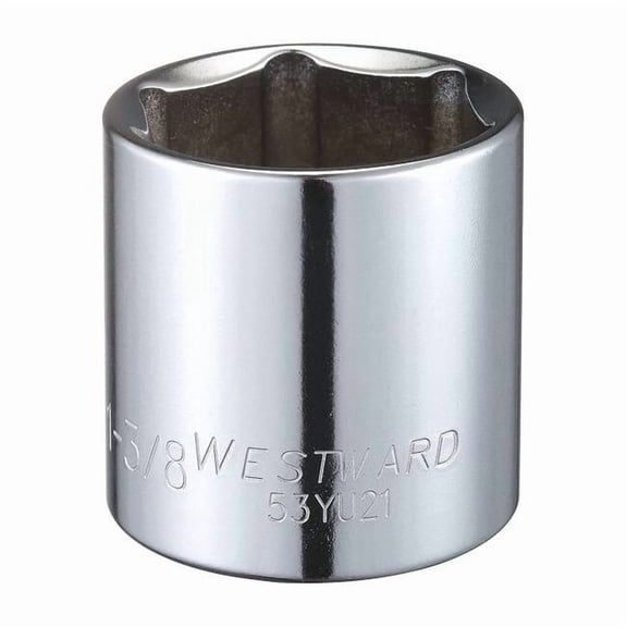 Westward Socket, Steel, Chrome, 1 3/8 in 53YU21