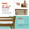 thumbnail image 4 of FDW Set 4-Piece Acacia Wood Outdoor Chat Patio Furniture with Cushions, Beige/White, 4 of 7