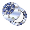 thumbnail image 2 of Balery Turtle with Blue Stones Fundas de asiento para taburete de bar redondo de tela de terciopelo ajustables que protegen de arañazos y manchas para sillas de 14 a 17 pulgadas.-14 inch, 2 of 7