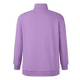thumbnail image 5 of Xudanell Womens Sweatshirt Active Pullover Graphic Print Sports Zipper Fall Clothes for Women Efficient Streetwear Purple L, 5 of 5