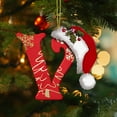 thumbnail image 6 of Christmas Decorations 26 Letters Ornaments Christmas Tree Decoration Christmas Initial with Red Hat Personalized Alphabet Letters DIY Craft Hanging Pendant for Christmas Tree Ornaments 3.54in, 6 of 6