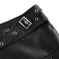 thumbnail image 5 of QHFBli Women's Pleated Leather Skirts Buckle Low Waisted Belted Mini Skirts, 5 of 7