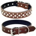 thumbnail image 3 of HAHDAXIA Rhinestones Pet Dog Collars Adjustable Sparkly Crystal Studded Genuine Leather Pet Collar for Small and Medium Dog 1" Wide, 3 of 5