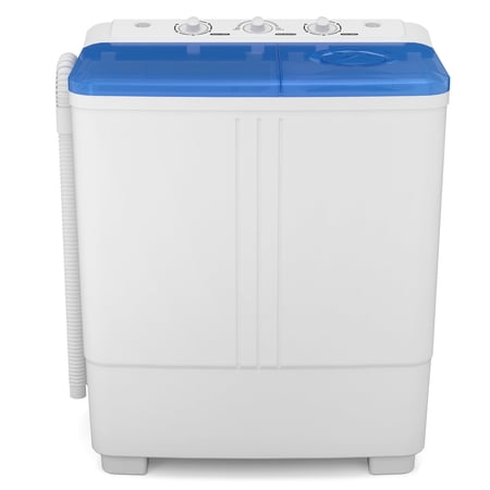 Zynkez Portable Washing Machine, 20Lbs Compact Twin Tub Laundry Washer with Drain Pump, Semi-Automatic 12Lbs Washer and 8Lbs Spinner Combo