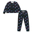 thumbnail image 4 of SCRAWLGOD Dog Paw Women's Pajamas Sets Long Sleeve Nightwear for Women Pj Set of 2 Drawstring Graphic Pajama Set Size Small Breathable Women Loungewear, 4 of 7