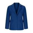 thumbnail image 5 of Plus Size Blazer for Women, Yigetop for Women Lightweight Open Front Suit Jacket Notch Collar Long Sleeve Work with Pockets Womens Blazer Blue 2XL, 5 of 7