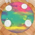 thumbnail image 2 of Colorful Tie Dye Pattern Round Fitted Tablecloth with Elastic Edge,Dining Table Cover Waterproof,Outdoor Round Tablecloth for Camping,Dining,Indoor and Outdoor, 2 of 7