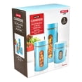 thumbnail image 3 of Diamond Home 3-Piece Airtight 4 Open Window Stackable BPA Free Easy to Clean Canister Set - Turquoise, 3 of 3