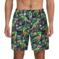 thumbnail image 2 of Picia Dinosaur Plays Soccer pattern Mens Swim Trunks with Compression Liner Stretch Beach Shorts Quick Dry with Zipper Pockets No-Chafing Board Shorts-3X-Large, 2 of 9