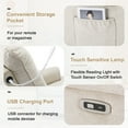 thumbnail image 5 of Power Lift Recliner Chair, 270 Degree Swivel Reclining Chair with USB Port, Side Pocket and Touch Sensitive Lamp, Linen Fabric Upholstered Single Sofa Chair for Living Room, Cream, 5 of 7