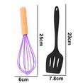 thumbnail image 2 of 2 Piece Mini Kitchen Utensil Set- Silicone Kitchen Tools with wood Handlespurple + black, 2 of 5