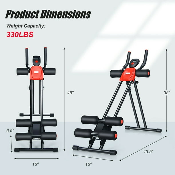 Gymax Adjustable Foldable Core Abdominal Trainer AB Crunch Workout