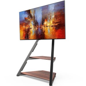 Fitueyes Modern Corner TV Stand with Swivel Mount