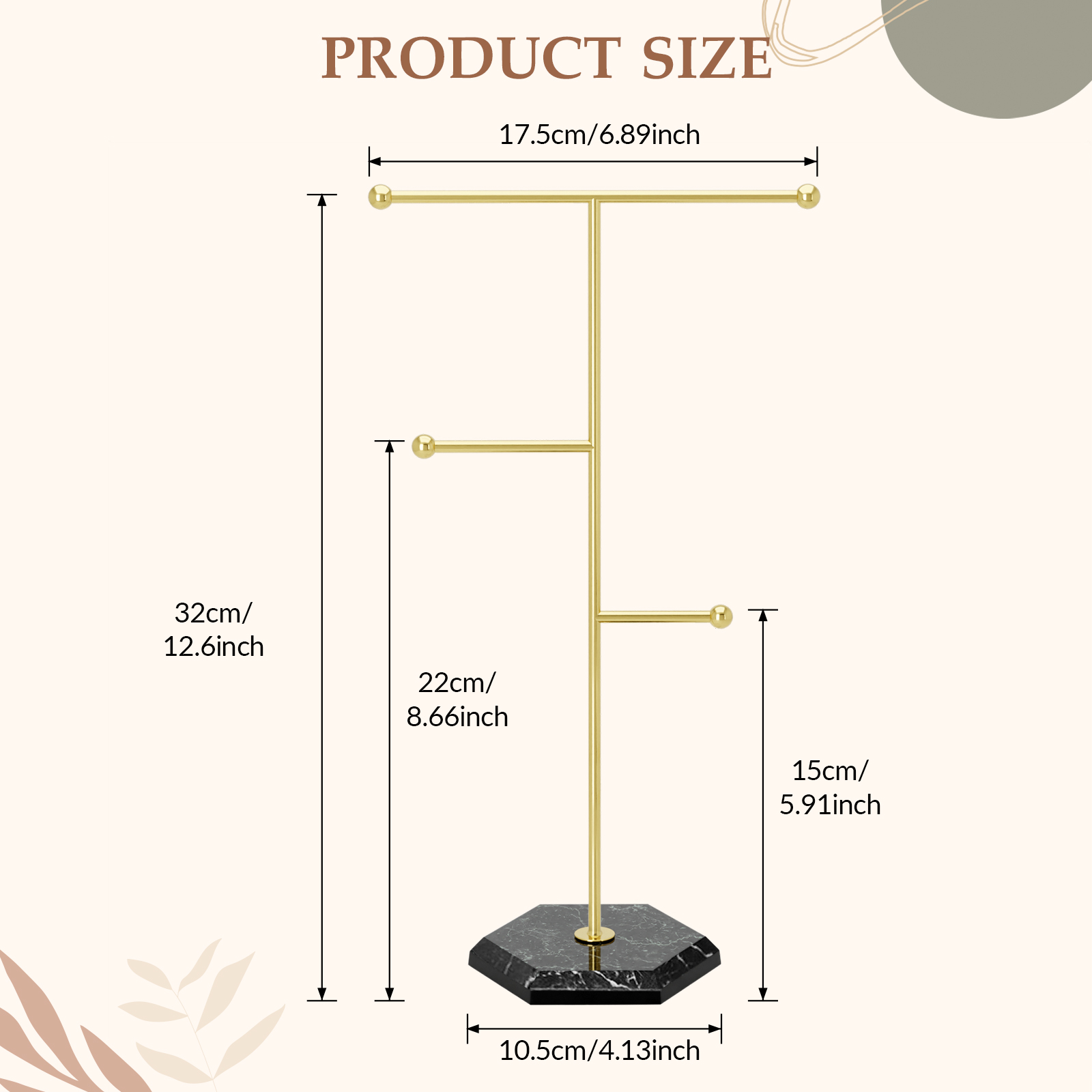 Segolike Jewelry Stand Display Jewelry Display Rack Hanger Jewelry Organizer for Jewelry Hooks Jewelry Store Shopping Mall Gold