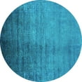 thumbnail image 1 of Ahgly Company Indoor Round Oriental Turquoise Blue Industrial Area Rugs, 3' Round, 1 of 4