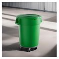 32 Gallon Green Round Trash Can with Lid and Dolly, Ingredient Bin