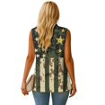thumbnail image 3 of Psesaysky Women's Sleeveless Blazer Vest Green American Flag Camo Print Open Front Casual Warm Suit Blazer V-Neck Lapel Outerwear Vests, Size XL, 3 of 6