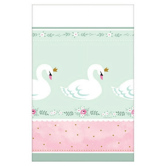 Baby Shower 'Sweet Swan' Plastic Table Cover (1ct)