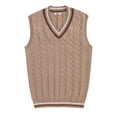 thumbnail image 6 of COOFANDY Men's V Neck Sleeveless Sweater Vest Slim Fit Casual Knitted Sweater Vest Twisted Pullover, 6 of 10
